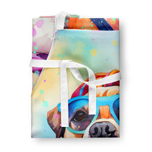 Load image into Gallery viewer, Pug Hippie Dawg Apron – Artist-Designed Kitchen, BBQ &amp; Craft Apron