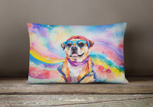 Load image into Gallery viewer, Pug Hippie Dawg Fabric Decorative Pillow
