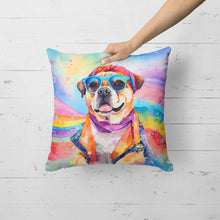 Load image into Gallery viewer, Pug Hippie Dawg Fabric Decorative Pillow