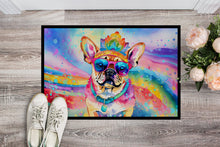 Load image into Gallery viewer, Pug Hippie Dawg Doormat - 24x36 Decorative Floor Mat – Indoor/Outdoor Rug with Artistic Flair