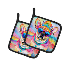 Load image into Gallery viewer, Pug Hippie Dawg Pot Holders - Set of 2 Decorative Kitchen Helpers | Made in the USA