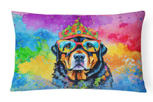 Load image into Gallery viewer, Rottweiler Hippie Dawg Fabric Decorative Pillow