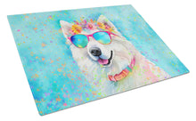 Load image into Gallery viewer, Samoyed Hippie Dawg Glass Cutting Boards – Durable, Decorative Kitchen Art Large