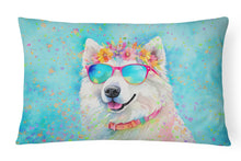 Load image into Gallery viewer, Samoyed Hippie Dawg Fabric Decorative Pillow