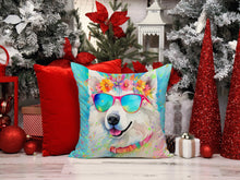 Load image into Gallery viewer, Samoyed Hippie Dawg Throw Pillow - 14x14 Decorative Pillow – Art for Your Home &amp; Patio