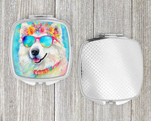 Load image into Gallery viewer, Samoyed Hippie Dawg Compact Mirror – Stylish Purse Mirror with Artistic Covers