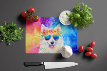 Load image into Gallery viewer, Samoyed Hippie Dawg Glass Cutting Boards – Durable, Decorative Kitchen Art Large