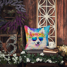 Load image into Gallery viewer, Samoyed Hippie Dawg Throw Pillow - 14x14 Decorative Pillow – Art for Your Home &amp; Patio