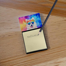 Load image into Gallery viewer, Samoyed Hippie Dawg Sticky Note Holder- Refiilable Desk Accessory Note Pad