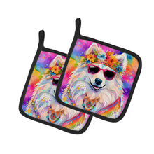 Load image into Gallery viewer, Samoyed Hippie Dawg Pot Holders - Set of 2 Decorative Kitchen Helpers | Made in the USA