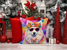 Load image into Gallery viewer, Samoyed Hippie Dawg Throw Pillow - 14x14 Decorative Pillow – Art for Your Home &amp; Patio