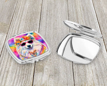Load image into Gallery viewer, Samoyed Hippie Dawg Compact Mirror – Stylish Purse Mirror with Artistic Covers