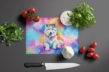 Load image into Gallery viewer, Samoyed Hippie Dawg Glass Cutting Boards – Durable, Decorative Kitchen Art Large
