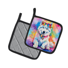 Load image into Gallery viewer, Samoyed Hippie Dawg Pot Holders - Set of 2 Decorative Kitchen Helpers | Made in the USA