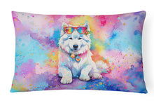 Load image into Gallery viewer, Samoyed Hippie Dawg Fabric Decorative Pillow