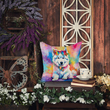 Load image into Gallery viewer, Samoyed Hippie Dawg Throw Pillow - 14x14 Decorative Pillow – Art for Your Home &amp; Patio