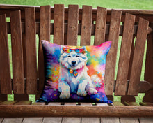 Load image into Gallery viewer, Samoyed Hippie Dawg Throw Pillow - 14x14 Decorative Pillow – Art for Your Home &amp; Patio