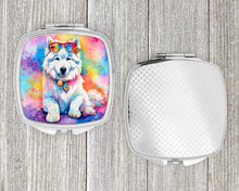 Load image into Gallery viewer, Samoyed Hippie Dawg Compact Mirror – Stylish Purse Mirror with Artistic Covers