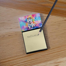 Load image into Gallery viewer, Samoyed Hippie Dawg Sticky Note Holder- Refiilable Desk Accessory Note Pad