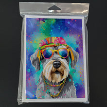 Load image into Gallery viewer, Schnauzer Hippie Dawg Greeting Cards - Blank Note Cards – 8-Pack of Artist-Designed Cards with Envelopes