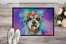 Load image into Gallery viewer, Schnauzer Hippie Dawg Doormat - 24x36 Decorative Floor Mat – Indoor/Outdoor Rug with Artistic Flair