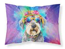 Load image into Gallery viewer, Schnauzer Hippie Dawg Standard Pillowcase – Artistic Decorative Front, White Back