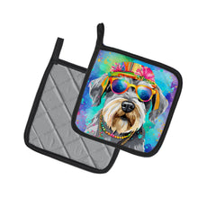 Load image into Gallery viewer, Schnauzer Hippie Dawg Pot Holders - Set of 2 Decorative Kitchen Helpers | Made in the USA