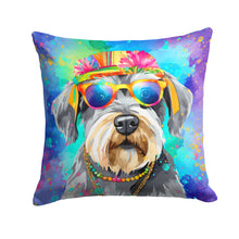 Load image into Gallery viewer, Schnauzer Hippie Dawg Fabric Decorative Pillow