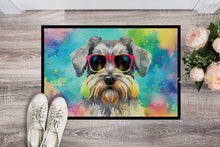 Load image into Gallery viewer, Schnauzer Hippie Dawg Doormat - 24x36 Decorative Floor Mat – Indoor/Outdoor Rug with Artistic Flair