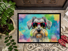 Load image into Gallery viewer, Schnauzer Hippie Dawg Doormat - 24x36 Decorative Floor Mat – Indoor/Outdoor Rug with Artistic Flair