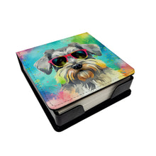 Load image into Gallery viewer, Schnauzer Hippie Dawg PU Leather Note Paper Holder