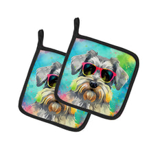 Load image into Gallery viewer, Schnauzer Hippie Dawg Pot Holders - Set of 2 Decorative Kitchen Helpers | Made in the USA