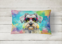 Load image into Gallery viewer, Schnauzer Hippie Dawg Fabric Decorative Pillow