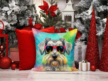 Load image into Gallery viewer, Schnauzer Hippie Dawg Throw Pillow - 14x14 Decorative Pillow – Art for Your Home &amp; Patio
