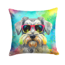 Load image into Gallery viewer, Schnauzer Hippie Dawg Throw Pillow - 14x14 Decorative Pillow – Art for Your Home &amp; Patio