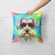 Load image into Gallery viewer, Schnauzer Hippie Dawg Fabric Decorative Pillow
