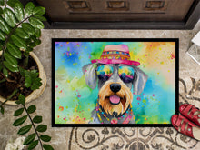 Load image into Gallery viewer, Schnauzer Hippie Dawg Doormat - 24x36 Decorative Floor Mat – Indoor/Outdoor Rug with Artistic Flair