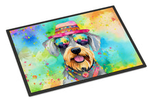 Load image into Gallery viewer, Schnauzer Hippie Dawg Doormat - 24x36 Decorative Floor Mat – Indoor/Outdoor Rug with Artistic Flair