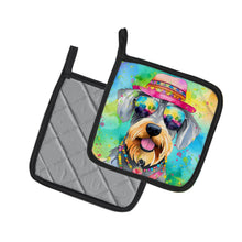 Load image into Gallery viewer, Schnauzer Hippie Dawg Pot Holders - Set of 2 Decorative Kitchen Helpers | Made in the USA