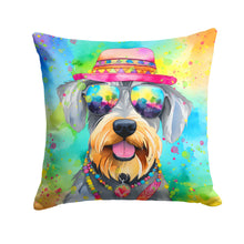 Load image into Gallery viewer, Schnauzer Hippie Dawg Fabric Decorative Pillow
