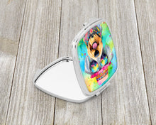 Load image into Gallery viewer, Schnauzer Hippie Dawg Compact Mirror – Stylish Purse Mirror with Artistic Covers