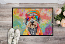Load image into Gallery viewer, Schnauzer Hippie Dawg Doormat - 18X27 Indoor / Outdoor Rug | Made in USA