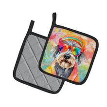 Load image into Gallery viewer, Schnauzer Hippie Dawg Pot Holders - Set of 2 Decorative Kitchen Helpers | Made in the USA