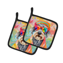 Load image into Gallery viewer, Schnauzer Hippie Dawg Pot Holders - Set of 2 Decorative Kitchen Helpers | Made in the USA