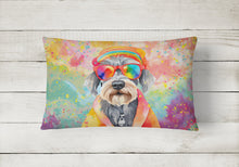 Load image into Gallery viewer, Schnauzer Hippie Dawg Fabric Decorative Pillow