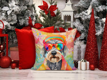 Load image into Gallery viewer, Schnauzer Hippie Dawg Throw Pillow - 14x14 Decorative Pillow – Art for Your Home &amp; Patio