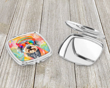 Load image into Gallery viewer, Schnauzer Hippie Dawg Compact Mirror – Stylish Purse Mirror with Artistic Covers