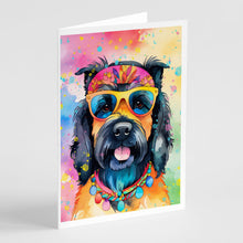 Load image into Gallery viewer, Scottish Terrier Hippie Dawg Greeting Cards - Blank Note Cards – 8-Pack of Artist-Designed Cards with Envelopes