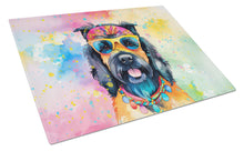 Load image into Gallery viewer, Scottish Terrier Hippie Dawg Glass Cutting Boards – Durable, Decorative Kitchen Art Large