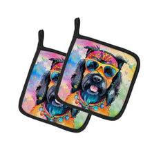 Load image into Gallery viewer, Scottish Terrier Hippie Dawg Pot Holders - Set of 2 Decorative Kitchen Helpers | Made in the USA